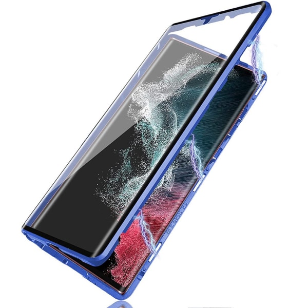 Samsung Galaxy S21 Ultra - Tyylikäs kaksoismagneettinen kuori Blå