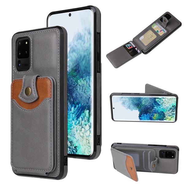 Samsung Galaxy S20 Ultra - Stilfuldt Etui med Kortlomme Svart Svart
