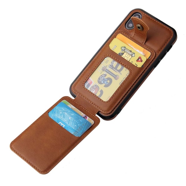 Skyddsskal med Kortfack - iPhone XR Mörkbrun Mörkbrun