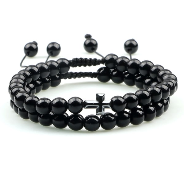 Stilrent Kors Kularmband Matte Svart