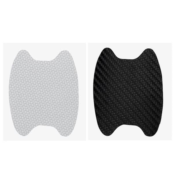 Skyddande Karbonfiber Dörrhandtags Fördjupnings Skydd (4-Pack) Silver