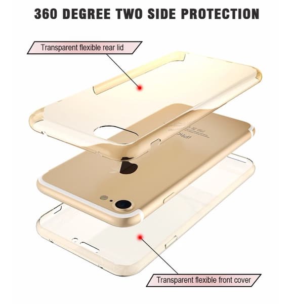 Smart Silikonfodral TOUCHFUNKTION (Fram och Baksida) iPhone 7 Rosa