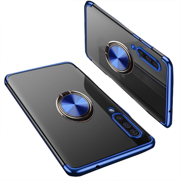 Elegant silikondeksel med ringholder Floveme - Samsung Galaxy A70 Blå