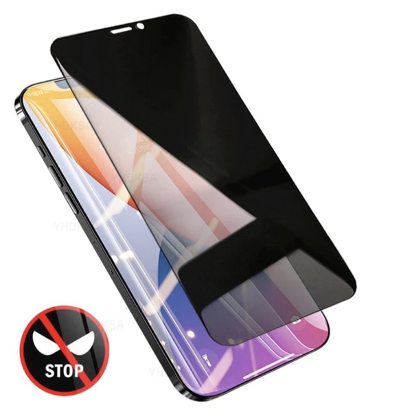 2-PACK iPhone XR Skärmskydd Anti-Spy HD 0,3mm Svart