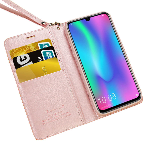 Huawei P Smart 2019 - (HANMAN) Elegant Wallet Cover Rosaröd