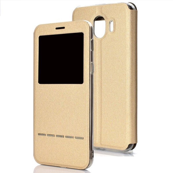 Praktiskt Fodral Fönster Svarsfunktion - Samsung Galaxy J4 2018 Svart