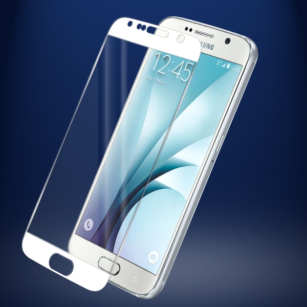 Samsung S6 - HuTechs HD-Clear Skärmskydd med Ram (Full-Fit) VIT