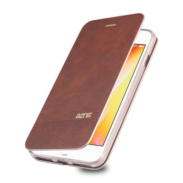 iPhone SE 2022 - Käytännöllinen tyylikäs lompakkokotelo Brun