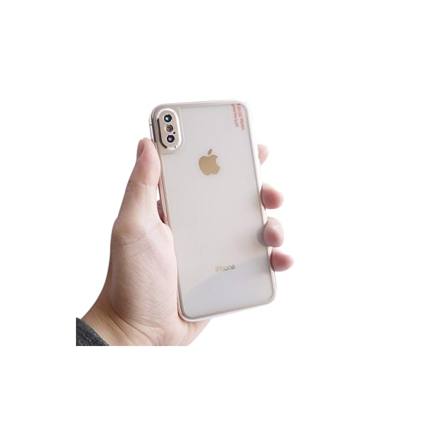 HuTech-beskyttelse for baksiden (aluminium) for iPhone XS Roséguld