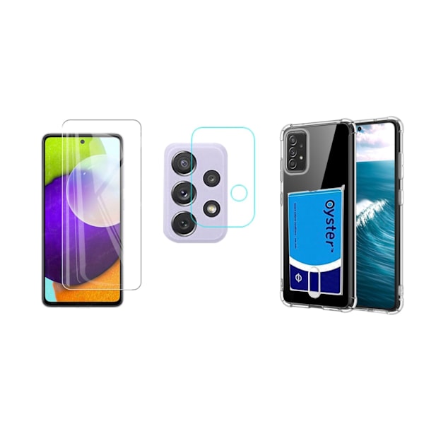 1 Set Samsung Galaxy A72 Skal + Skärmskydd + Kameralinsskydd Transparent