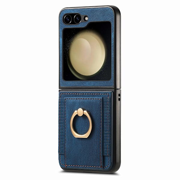 Samsung Galaxy Z Flip 5 - Ringhållare Stötsäkert Korthållarskal Brown