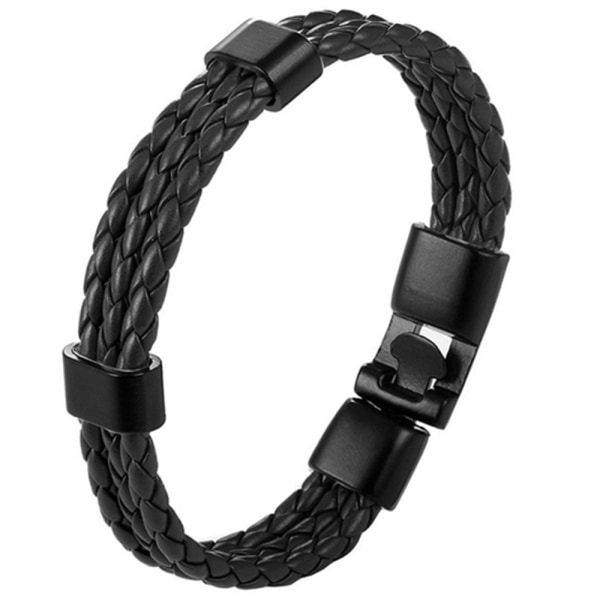 Flätat Armband i PU-Läder (Unisex) Brun