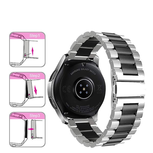 Klockarmband 22mm Rostfritt Stål Silver