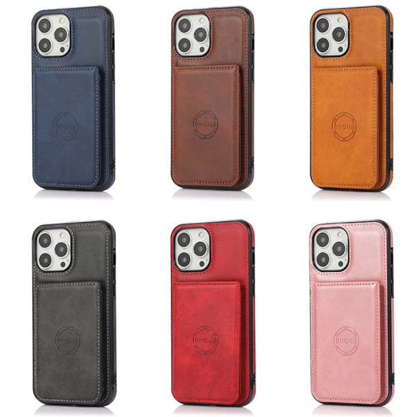 iPhone 14 Pro Max - Praktiskt Skal med Korthållare Roséguld