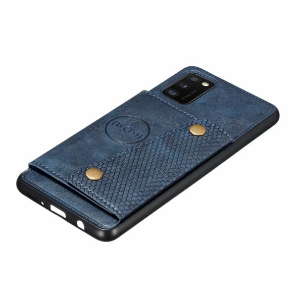 Samsung Galaxy A41 - Praktisk beskyttelsescover med kortholder Mörkblå