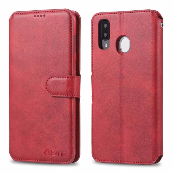 Samsung Galaxy A20E - Beskyttende lommebokveske Röd