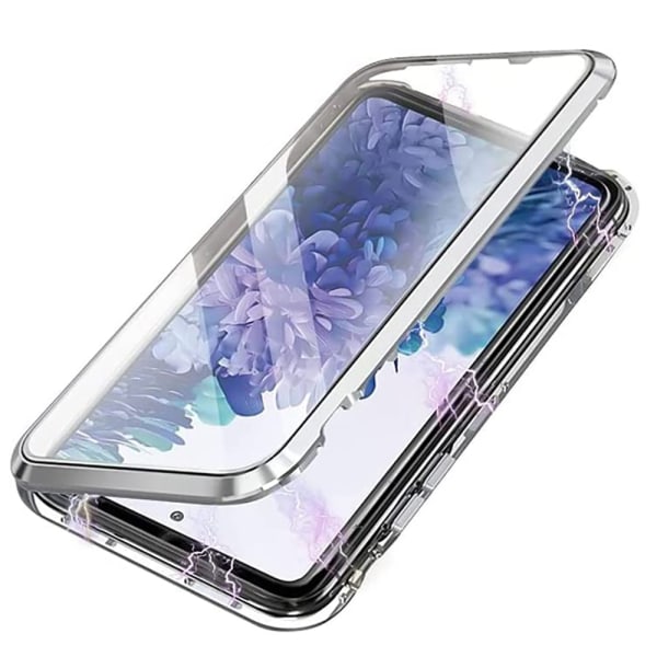 Samsung Galaxy S21 - Suojaava kaksinkertainen magneettinen suojus Silver