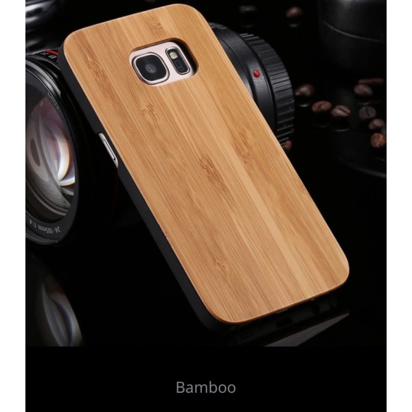 Hyvin tehty SHELL GALAXY S7 Edge aitoa Bamboo Wood Anti-Crash -materiaalia Bamboo