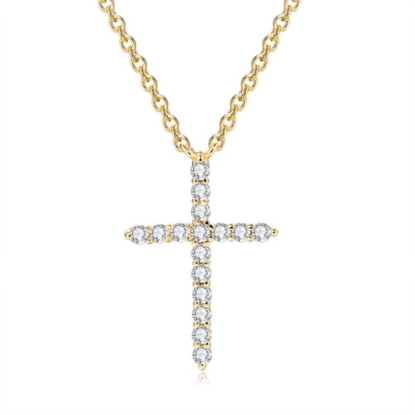 Elegant stilig kors halskjede høy kvalitet Silver