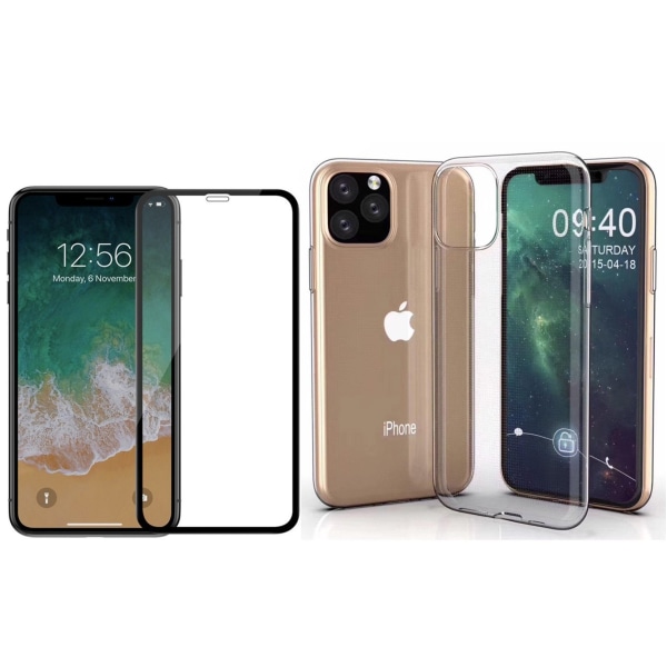 iPhone 11 - 1 Set Stötdämpande Silikonskal med Skärmskydd Transparent