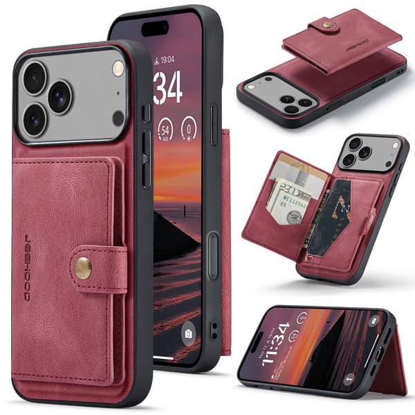 iPhone 17 Pro Plånboksskal  Rymmer 4 Kort + Sedlar Grön