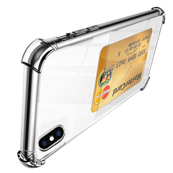 Kraftfullt Silikonskal med Kortfack Floveme - iPhone XS Max Transparent