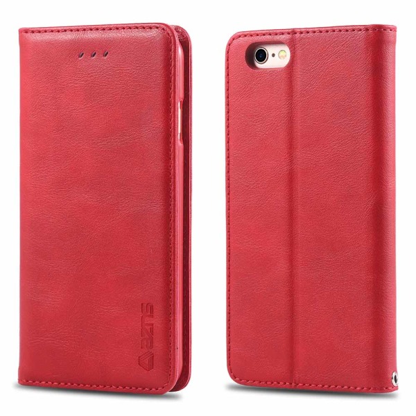 iPhone 6/6S Plus - Praktiskt Retro Plånboksfodral Röd