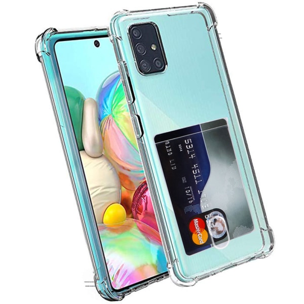 Samsung Galaxy A51 - Etui med kortholder Transparent/Genomskinlig