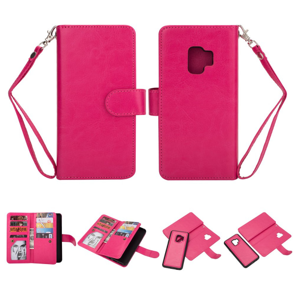 Elegant deksel med lommebok til Samsung Galaxy S9+ Rosa