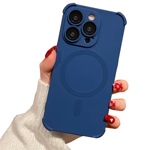 iPhone 12 Pro Max - Silikonskal med Magnetiskt Stötskydd Mynta