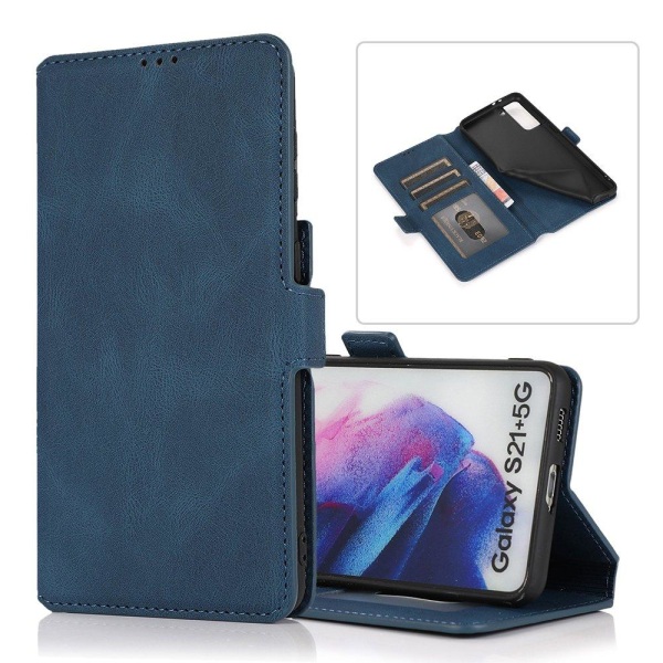 Samsung Galaxy S21 Plus - Effektivt stilig lommebokdeksel Mörkblå