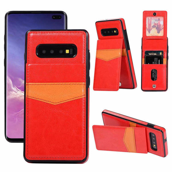 Samsung Galaxy S10 Plus - Cover med kortrum Röd