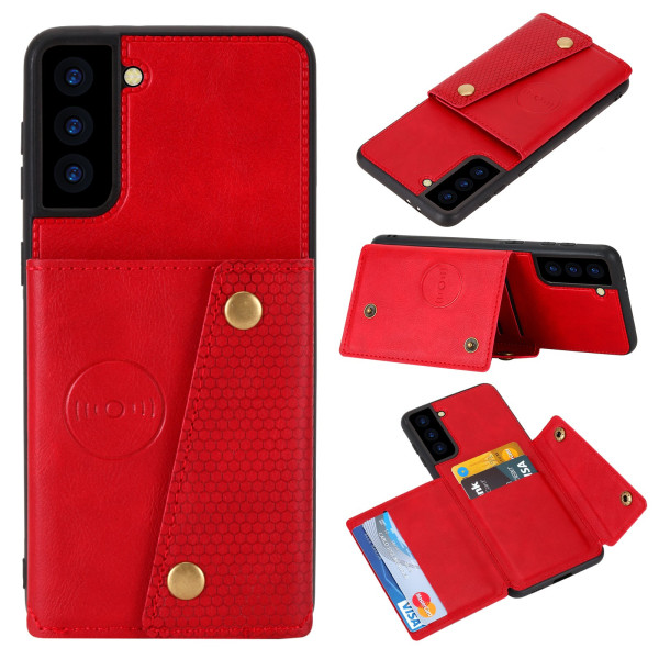 Skyddande Skal med Korthållare - Samsung Galaxy S23 Plus Röd