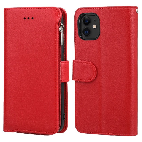 Stilig praktisk lommebokdeksel - iPhone 11 Röd