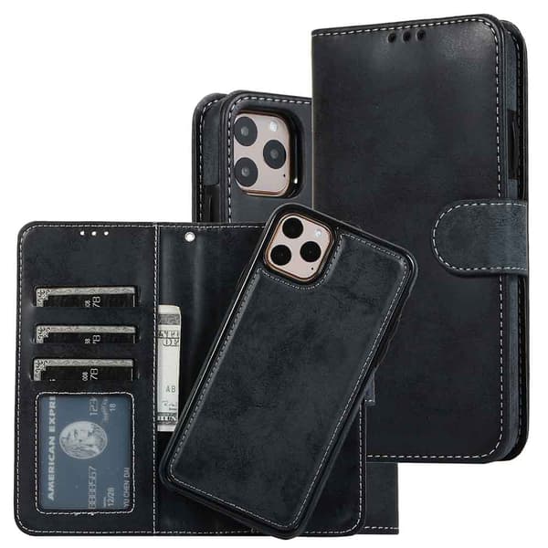 iPhone 11 Pro Max - Praktisk LEMAN Wallet etui Himmelsblå