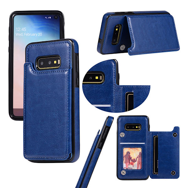 Samsung Galaxy S10e - NKOBEE Läderskal med Plånbok/Kortfack Brun