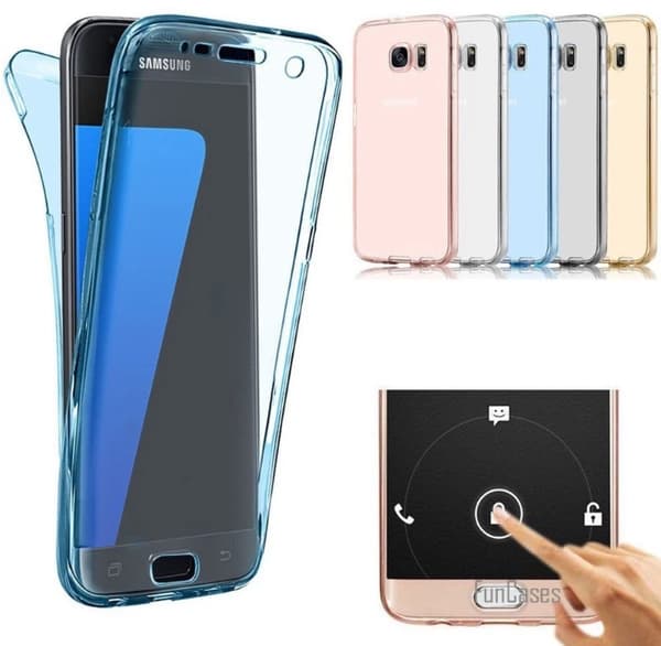 Samsung Galaxy J7 2017 Dubbelt Silikonfodral (TOUCHFUNKTION) Rosa