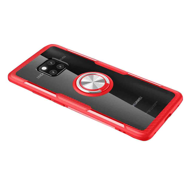 Huawei Mate 20 Pro - Glat Leman-cover med ringholder Röd/Silver