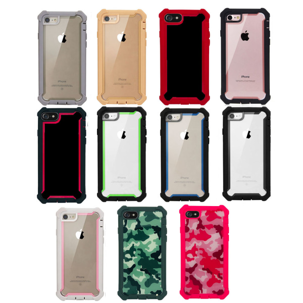 iPhone 6/6S Plus - Vankka EXXO-suojakuori kulmasuojalla Kamouflage Rosa