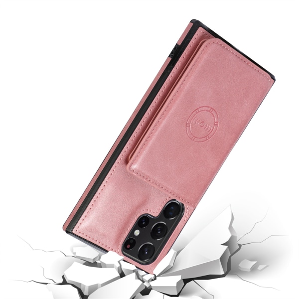 Skal med Korthållare - Samsung Galaxy S23 Ultra Roséguld