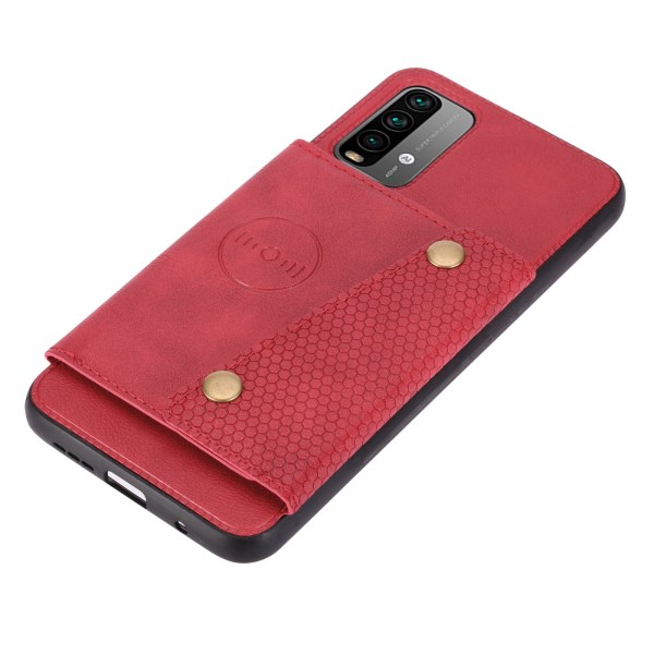 Xiaomi Redmi 9T - Stilfuldt mobilcover med kortholder Röd