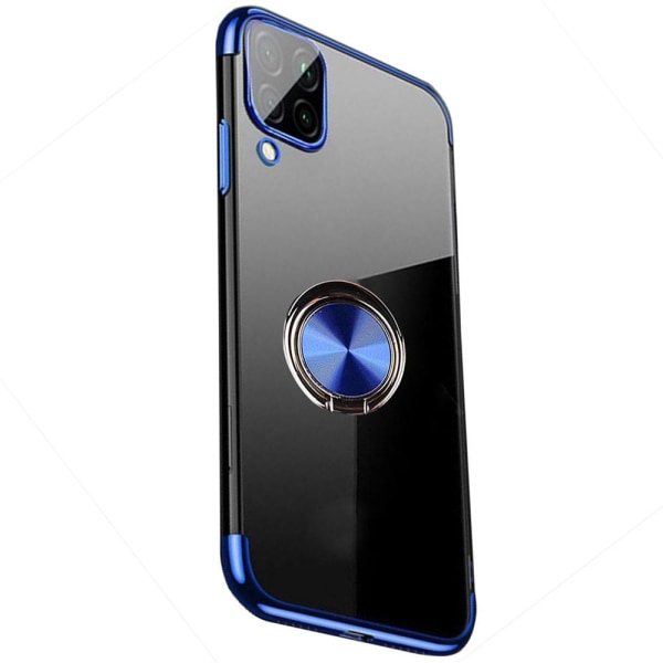 Samsung Galaxy A42 - Stilig glatt deksel med ringholder Blå