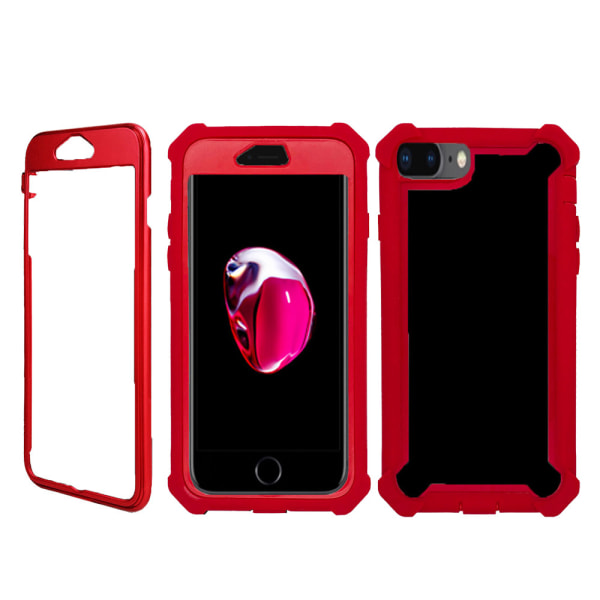 iPhone 8 Plus - Profesjonelt EXXO beskyttelsesdeksel med hjørnebeskyttelse Röd