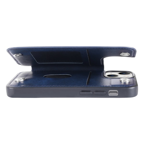 iPhone 14 Plus - Effektfullt Stilrent Skal med Korthållare Mörkblå