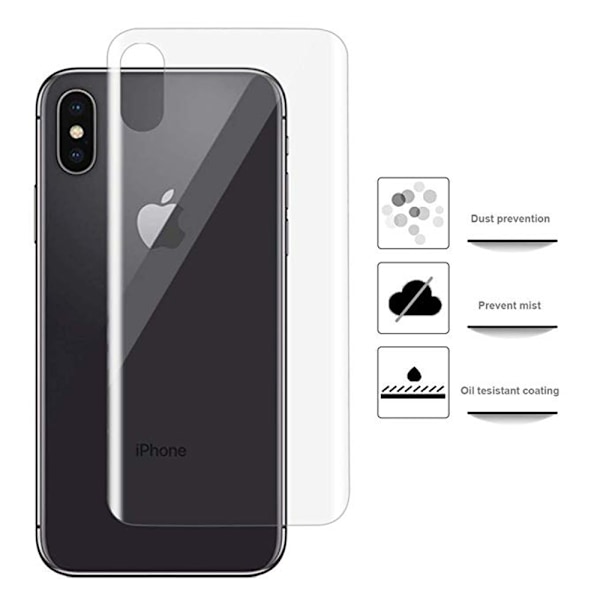 Fram- & Baksida iPhone X/XS 2-PACK Sk�rmskydd 9H Nano-Soft Transparent/Genomskinlig