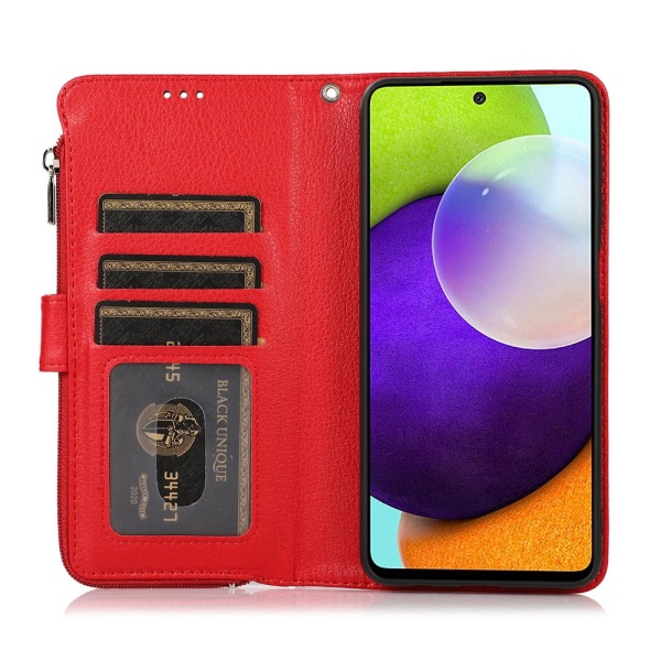 Samsung Galaxy A72 - Robust Praktiskt Plånboksfodral Röd