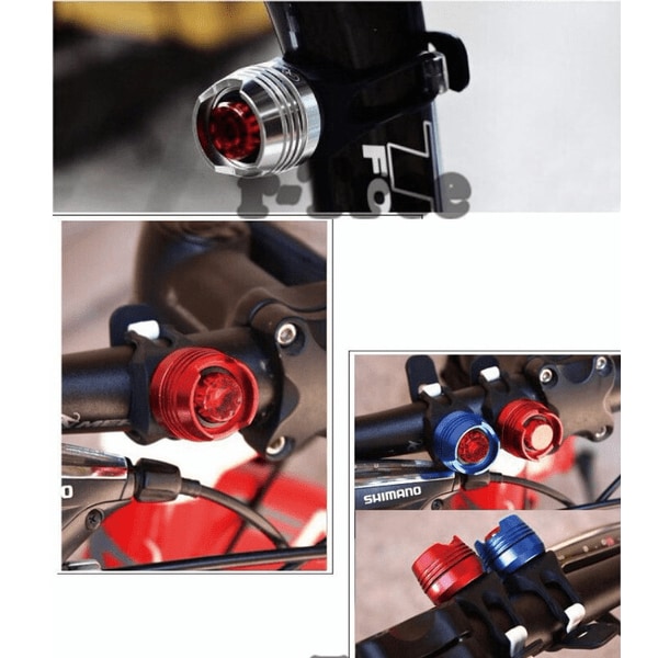 Hållbar LED-Cykellampa AV silikon/aluminium (VATTENTÄT) Guld/Röttljus