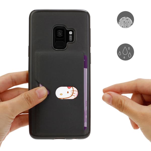 Elegant Hanman Skal med Kortfack - Samsung Galaxy S9 Grå Grå