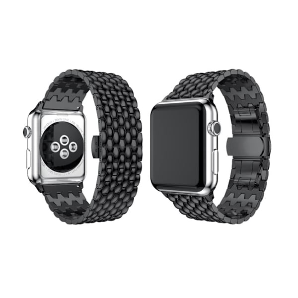 LEMAN Stållänk för Apple Watch 38mm (3/2/1) Svart