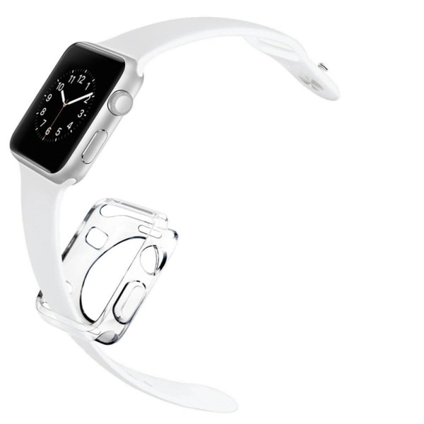 Skyddande Apple Watch Series 1/2/3 Silikonskal Transparent/Genomskinlig 38mm